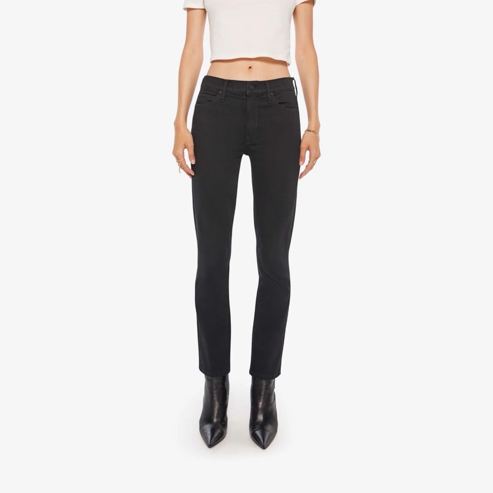 MOTHER Straight Leg Jeans in Charcoal - Picture 5 of 6